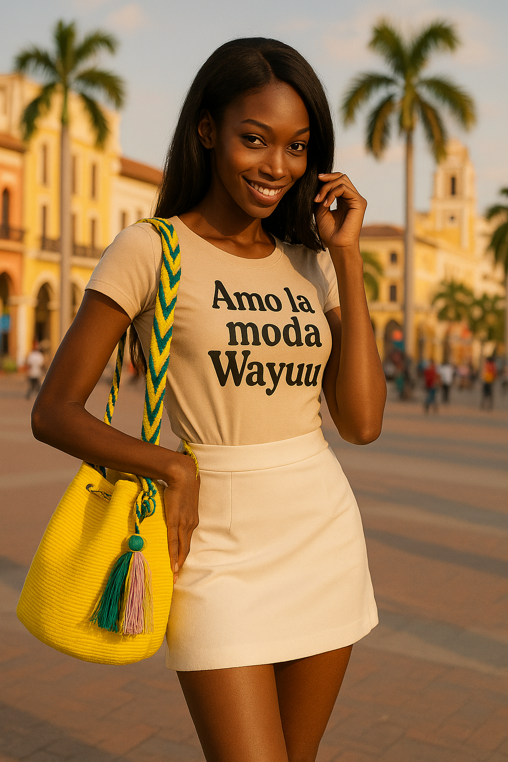Mochila Wayuu Unicolor "Achekaa" C1