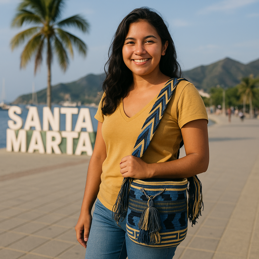 Mochila Wayuu Mediana de Diseño "Kanaas" B5