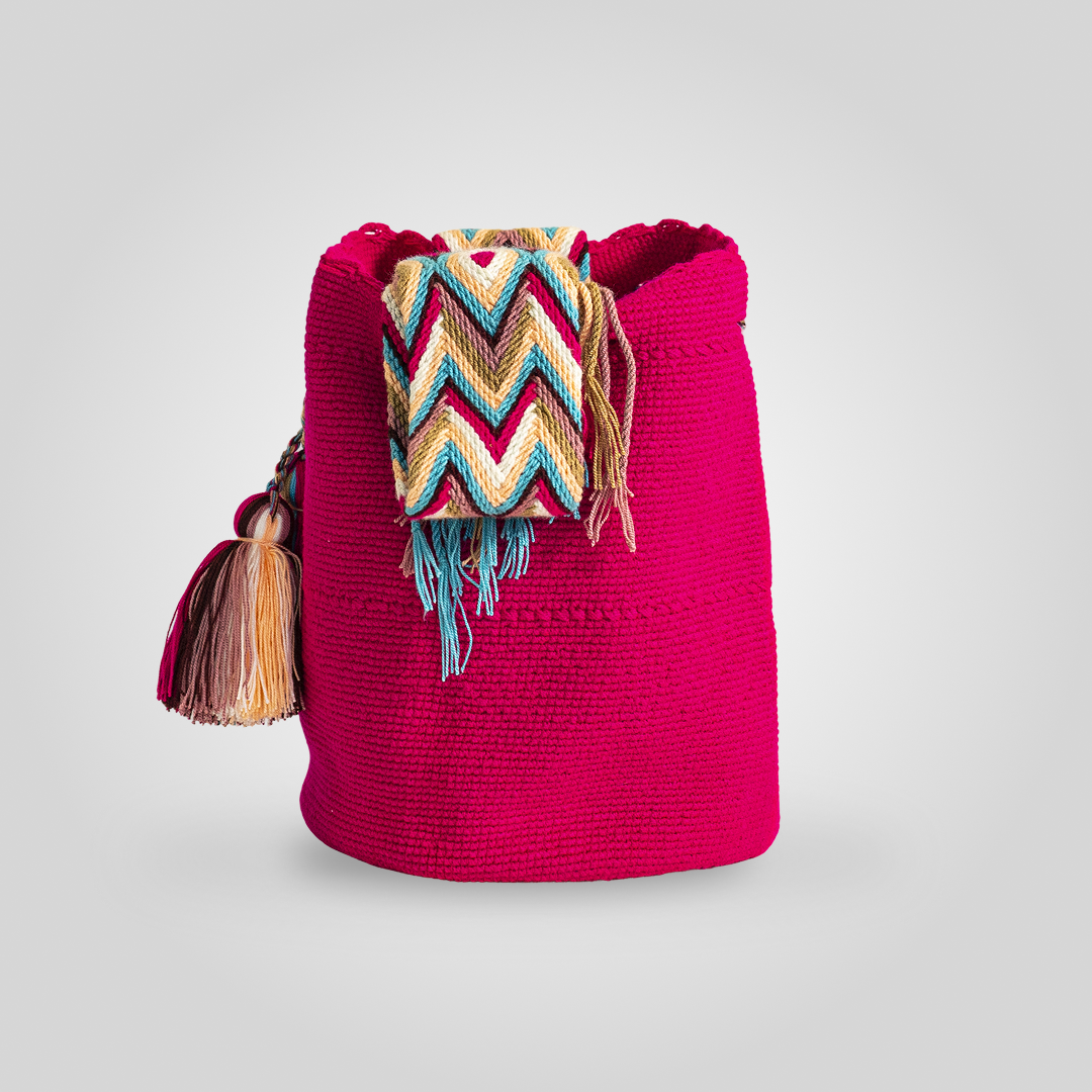Mochila Wayuu Unicolor Fucsia "Jouktai"  C11