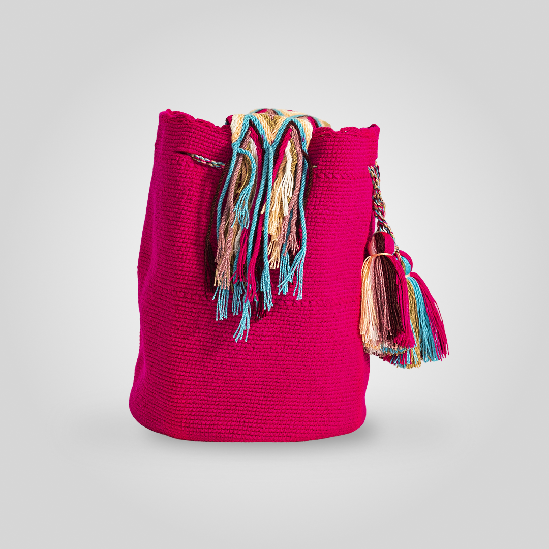Mochila Wayuu Unicolor Fucsia "Jouktai"  C11